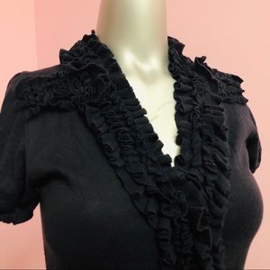 Indigo Ruffled Cardigan/pullover